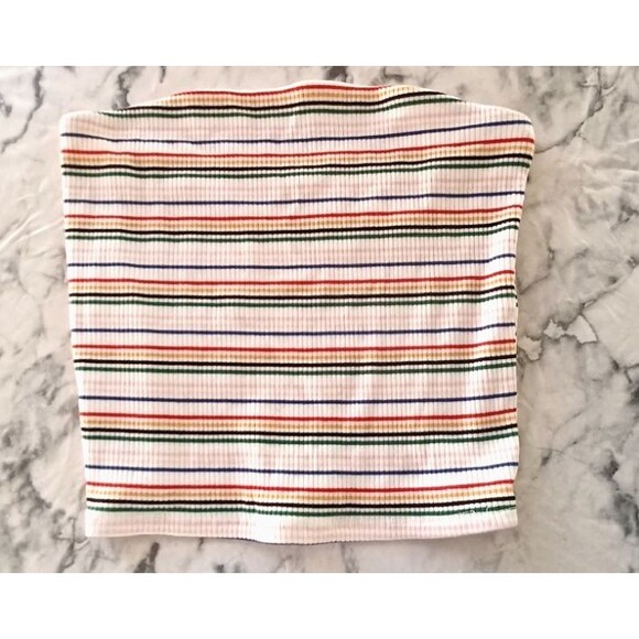 American Eagle Outfitters Tops - American Eagle Cropped Tube Top Womens Small‎ Striped Stretch Hippie Boho